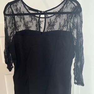 Reitmans Black Floral Lace Top